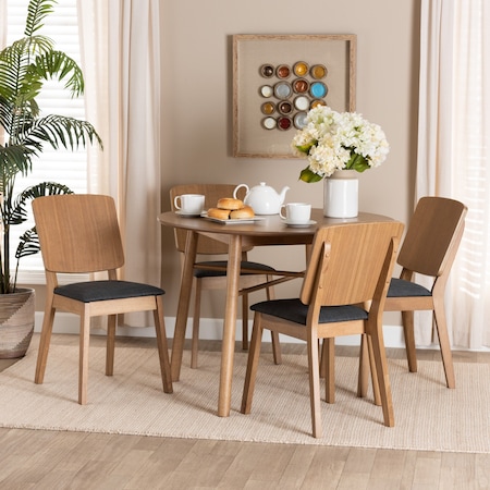 Baxton Studio 39.4 W, 29.5 H, Fabric "100% Polyester", Rubberwood , MDF, LVL with China Ash Veneer , USFR Foam 224-12947-12948-ZORO
